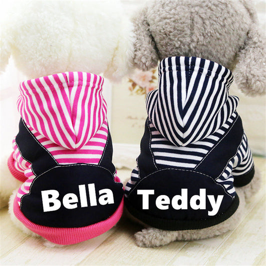 Personalized Dog Striped Cute Hoodie